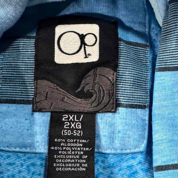 VTG Ocean Pacific OP Men's 2XL Hoodie Jacket Blue Zip Beach Surf XXL SEE PHOTOS - Picture 2 of 8